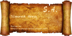 Simonek Anna névjegykártya