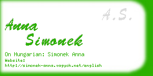 anna simonek business card